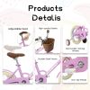 A14116 Ecarpat Kids'Bike Girls Bike 14 Inch Wheels,1-Speed Child Bicycles For 2-4 Years,With Removable Training Wheels Baby Toys,Front V Brake
