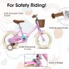 A14116 Ecarpat Kids'Bike Girls Bike 14 Inch Wheels,1-Speed Child Bicycles For 2-4 Years,With Removable Training Wheels Baby Toys,Front V Brake