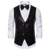 Men's Sequin Vest Shiny Suit Vest V-neck Party Dress