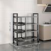 4-layer rolling mesh basket storage rack, universal roller skates for easy cleaning and storage, vegetable basket storage rack, kitchen storage rack