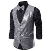 Men's Sequin Vest Shiny Suit Vest V-neck Party Dress