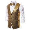 Men's Sequin Vest Shiny Suit Vest V-neck Party Dress