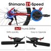 A27312 Mountain Bike 27.5 Inch Black Wheels, Aluminium Frame 21-Speed Mens Womens Trail Commuter City Mountain Bike